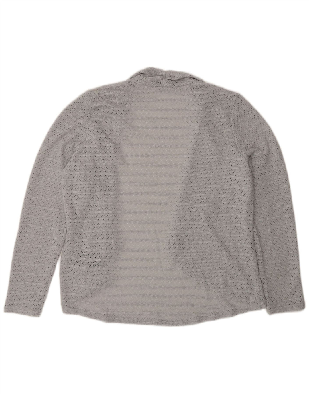 Top de cardigã aberto feminino Oasis UK 12 poliéster cinza médio
