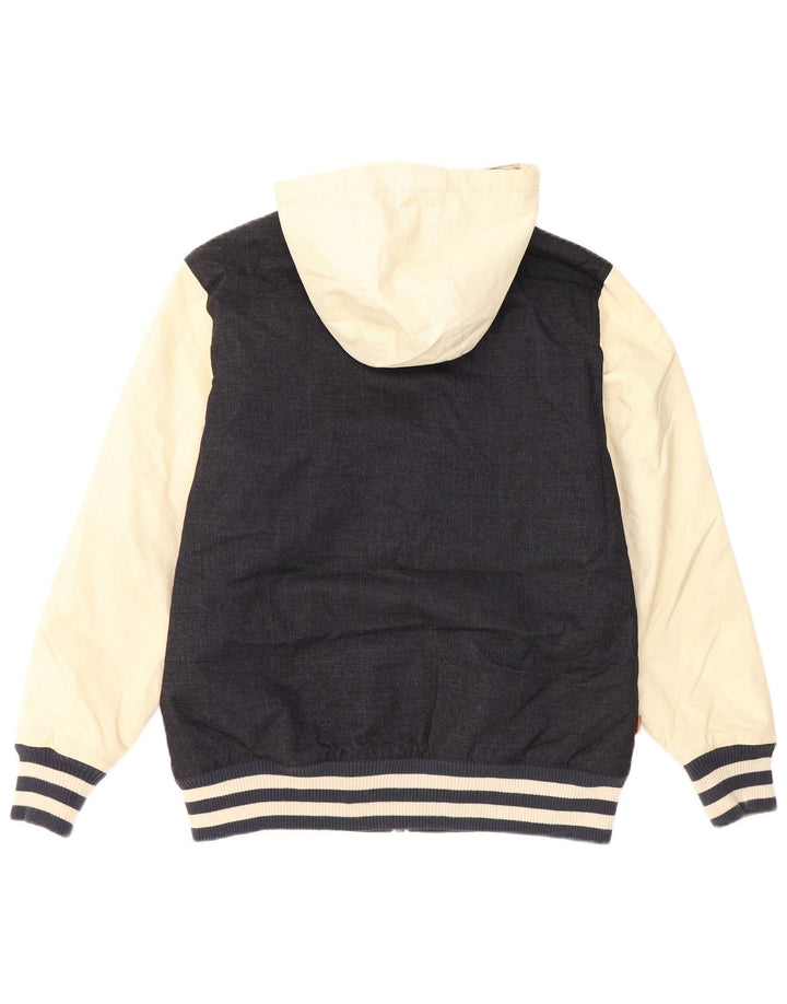 Jaqueta bomber com capuz feminina Vans UK 18 XL azul marinho colorblock poliéster