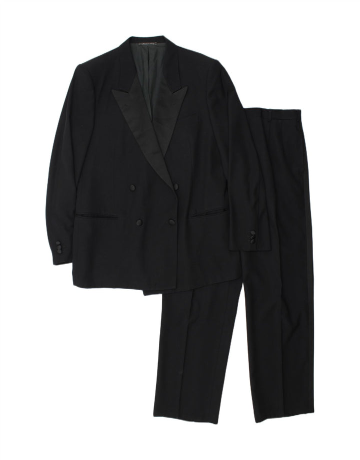 Egon Von Furstenberg Masculino Reino Unido 40 Grande W32 L32 Lã Virgem Preta