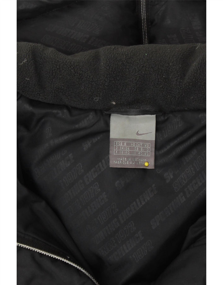 Casaco Nike Feminino Longline com Capuz Acolchoado Reino Unido 8/10 Pequeno Preto