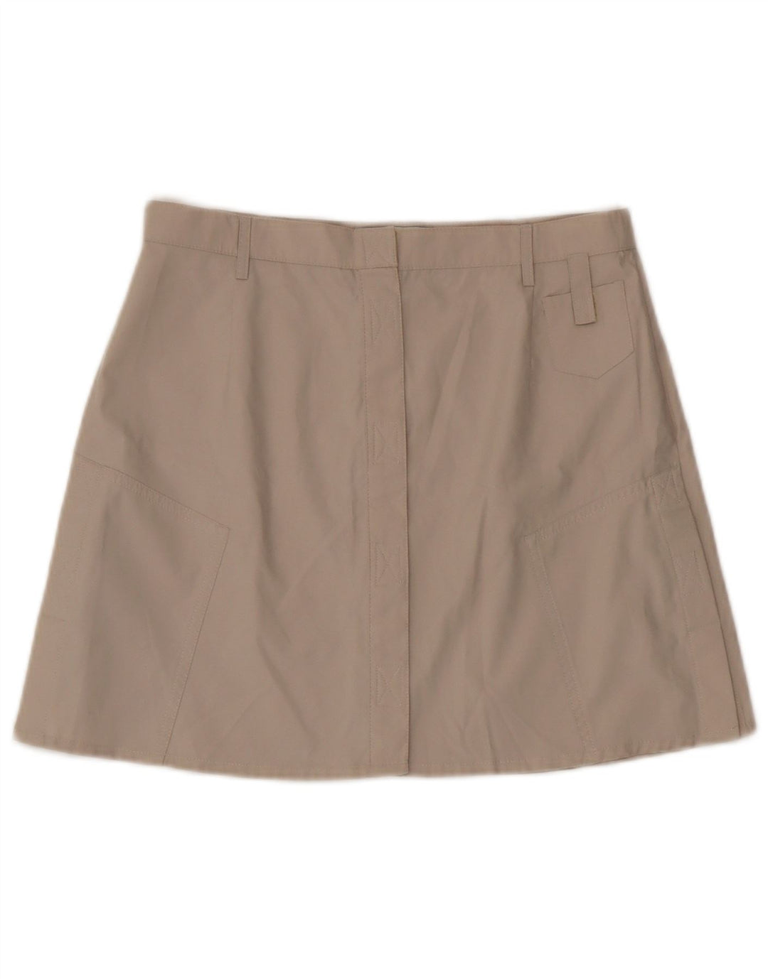 Mini saia feminina vintage média W28 poliéster bege