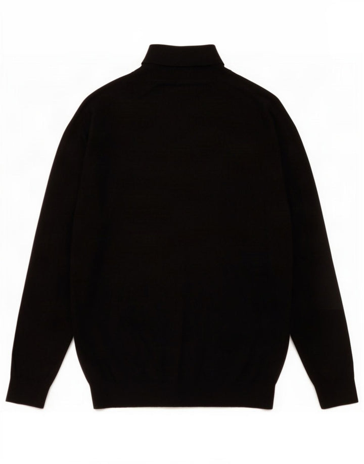 Zara Suéter masculino com gola redonda grande preto