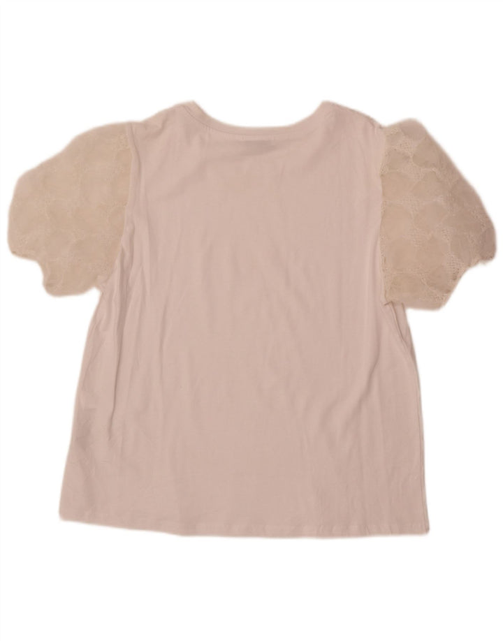 Blusa feminina Zara Top UK 14 algodão branco médio