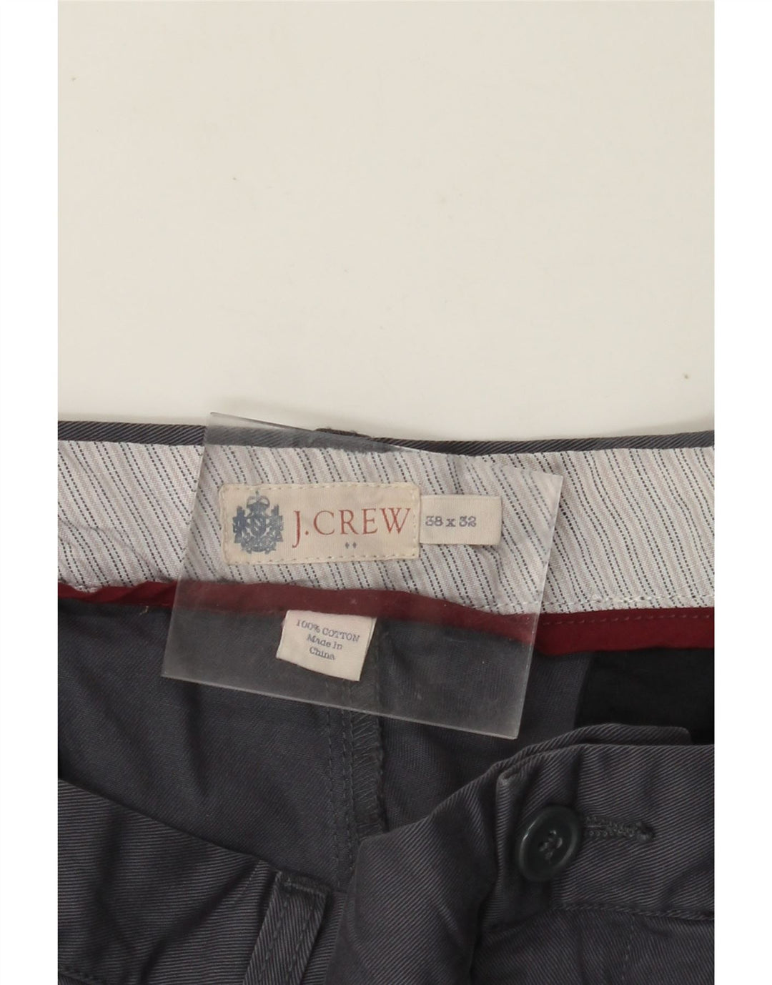 J. CREW Calça Chino Masculina Reta W38 L32 Algodão Cinza