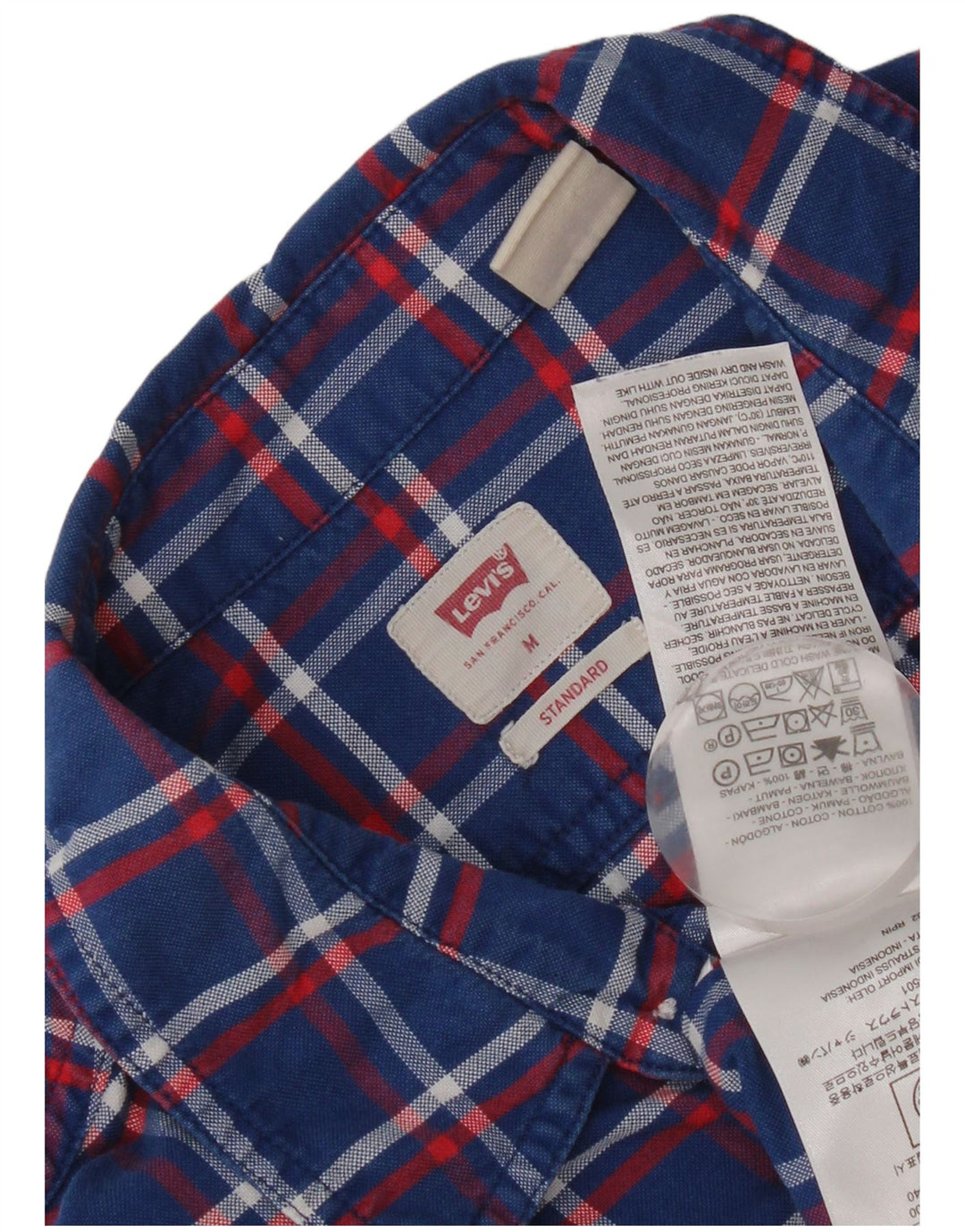Camisa masculina Levi's Standard Fit de algodão xadrez azul médio