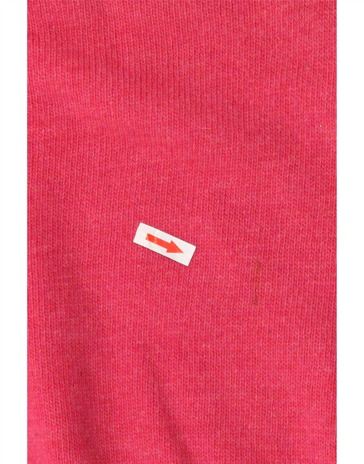 Suéter feminino Sisley com decote em V grande tamanho UK 14 rosa médio