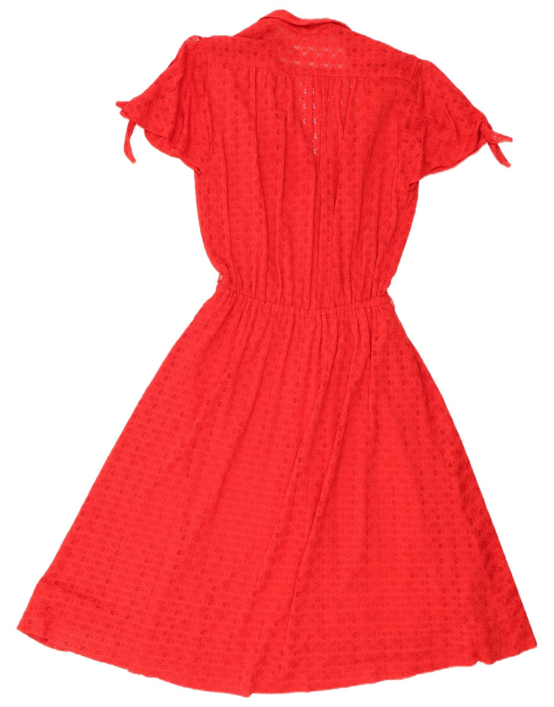 Vestido vintage feminino linha A UK 8 pequeno vermelho