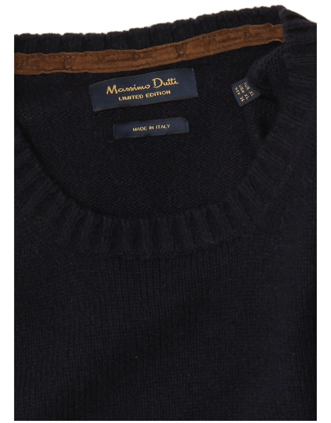 Suéter masculino Massimo Dutti com gola redonda XL azul marinho