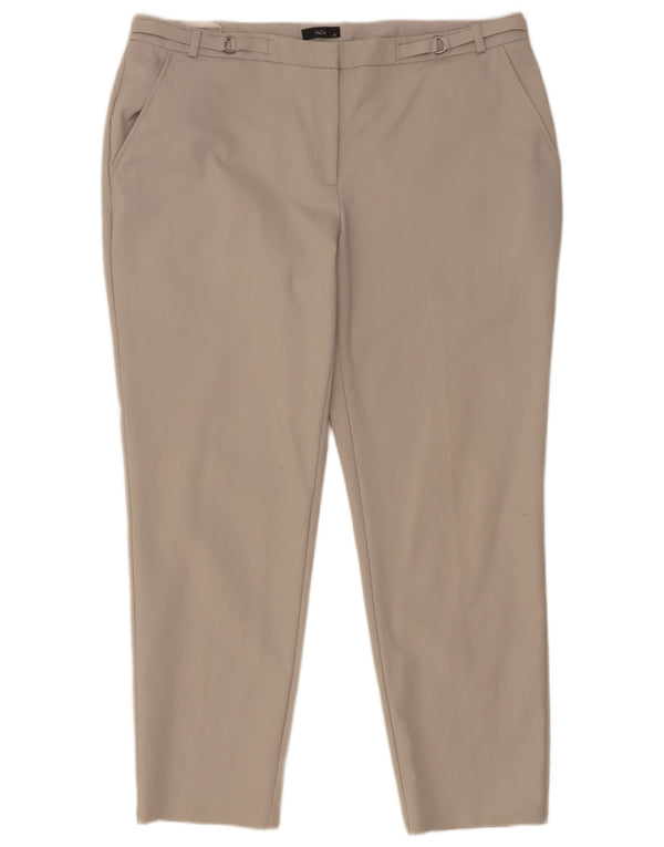 Calça Chino Feminina M&Co UK 16 Grande W36 L27 Algodão Cinza