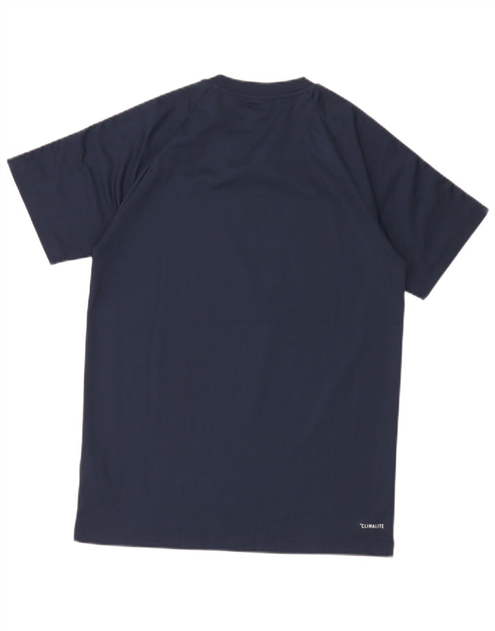 Camiseta masculina Adidas Climalite Top pequeno azul marinho poliéster