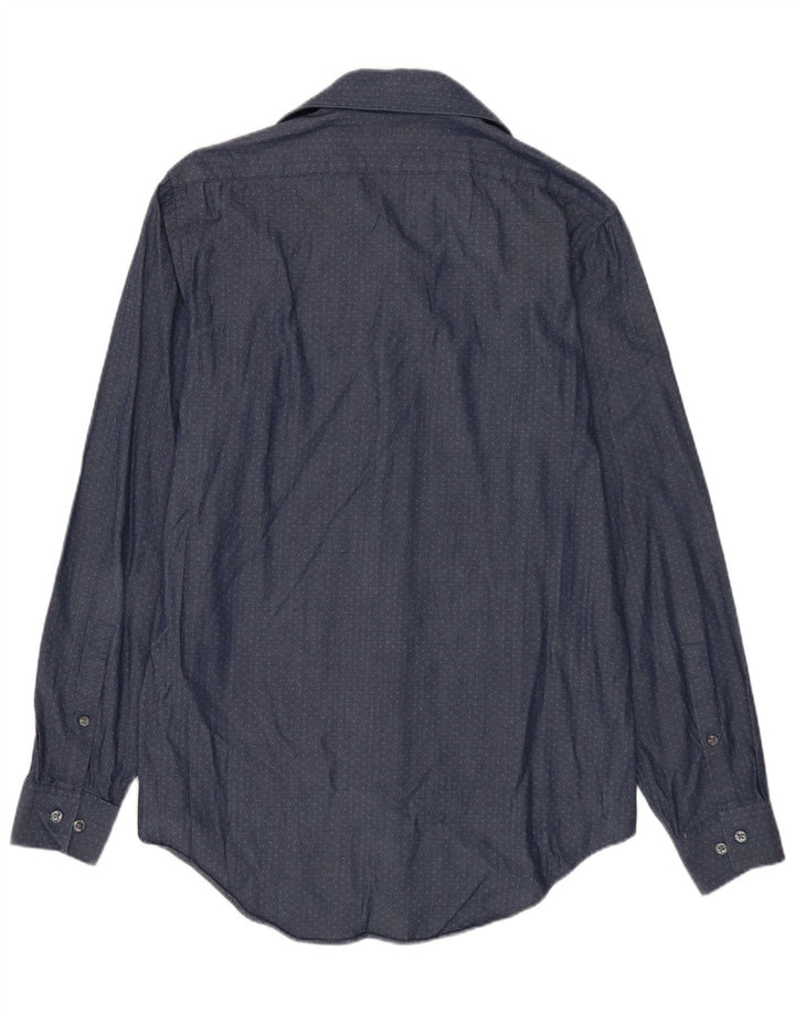 Camisa masculina CALVIN KLEIN Slim Fit média azul marinho manchada