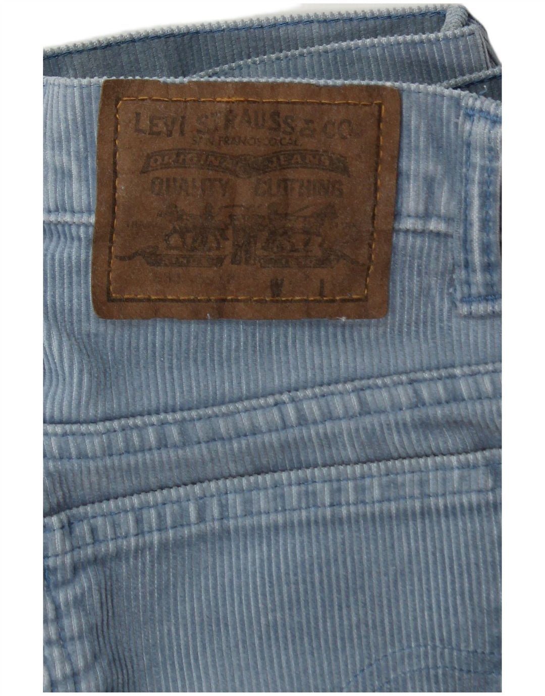 Calça feminina slim de veludo LEVI'S W26 L33 algodão azul