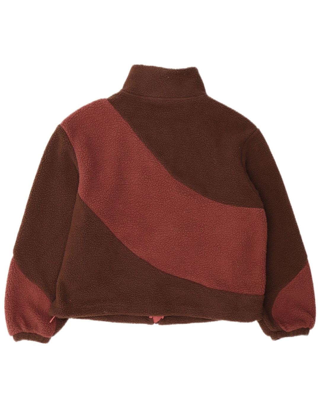 Jaqueta feminina de lã grande Marks & Spencer Reino Unido 8 bloco colorido marrom pequeno