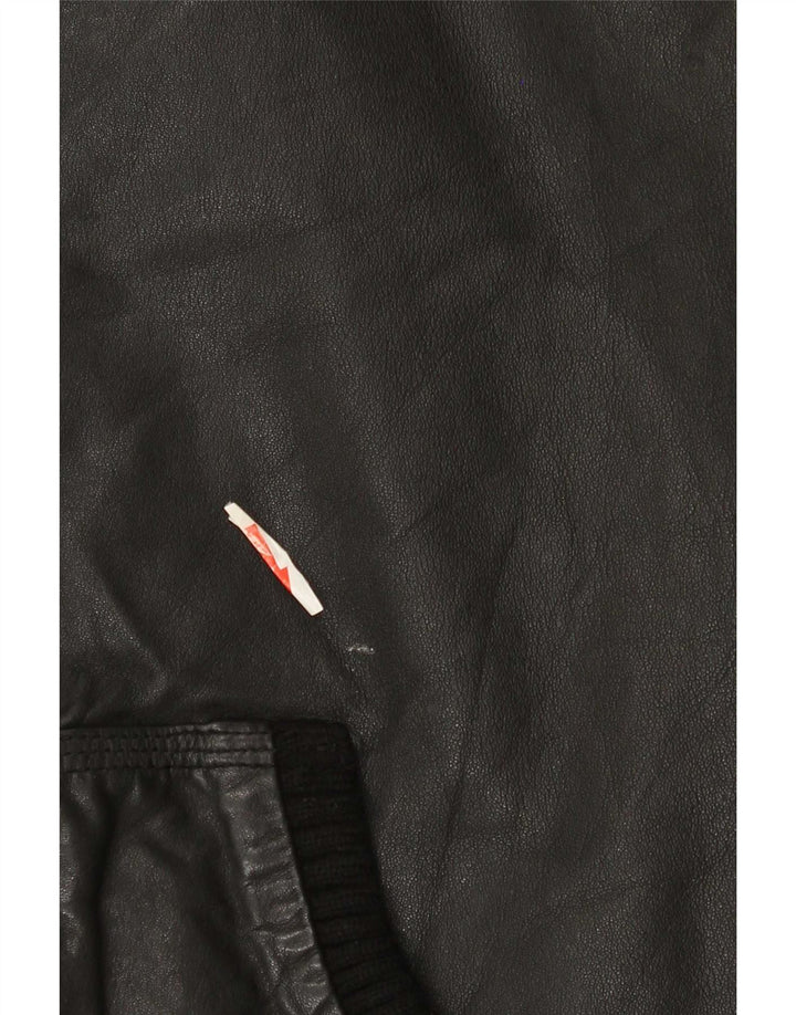 Jaqueta de couro com capuz militar masculina Superdry Reino Unido 38 médio preto