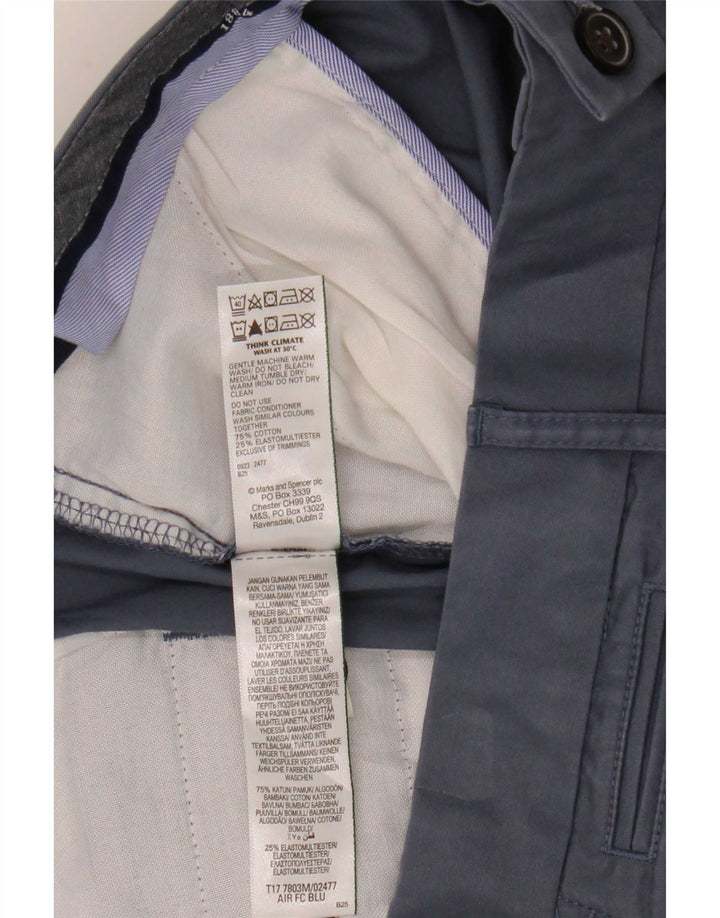 Shorts chino masculino Marks & Spencer W38 XL algodão azul