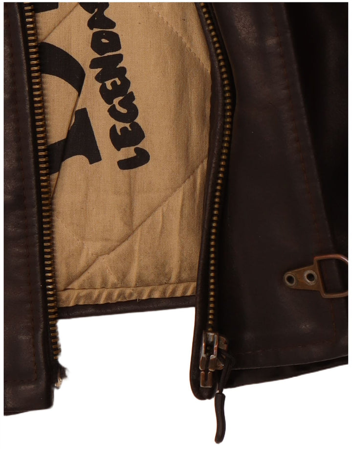 Jaqueta lendária 1957 Jaqueta de couro masculina Reino Unido 36 Couro marrom pequeno