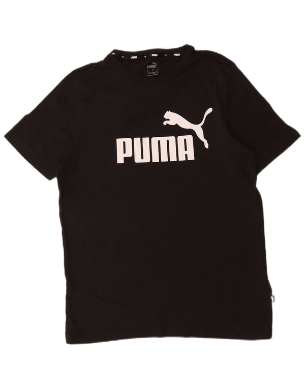 Puma Mens Graphic T-Shirt Top Médio Algodão Preto