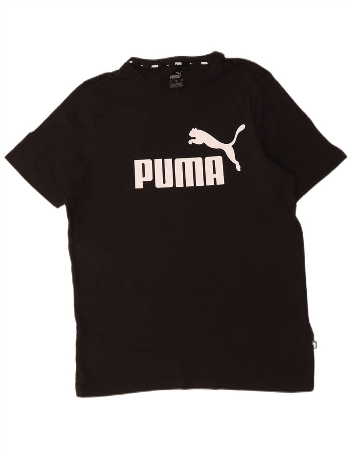 Puma Mens Graphic T-Shirt Top Médio Algodão Preto