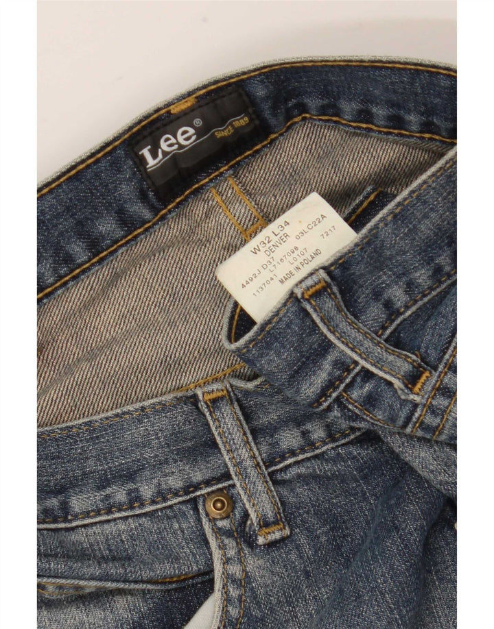 Lee Womens Denver Capri Jeans W32 L20 Azul Algodão