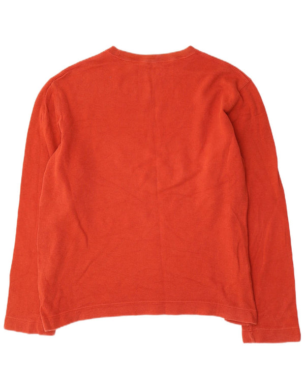 Gap Mens Top Manga Longa Grande Algodão Laranja