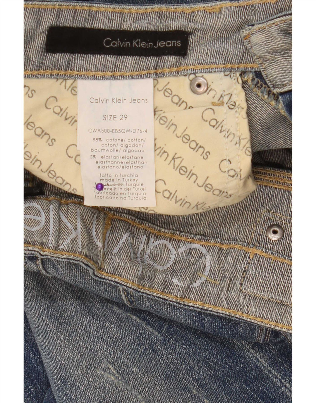 Calvin Klein Jeans Slim Feminino W29 L34 Azul Algodão
