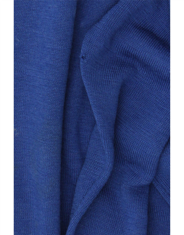 Suéter masculino Kickers com decote em V de lã azul médio