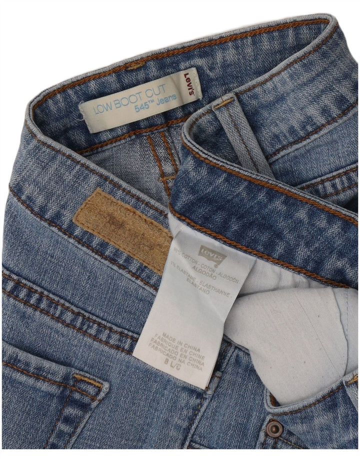 Shorts jeans feminino Levi's 545 US 8 médio W30 azul algodão