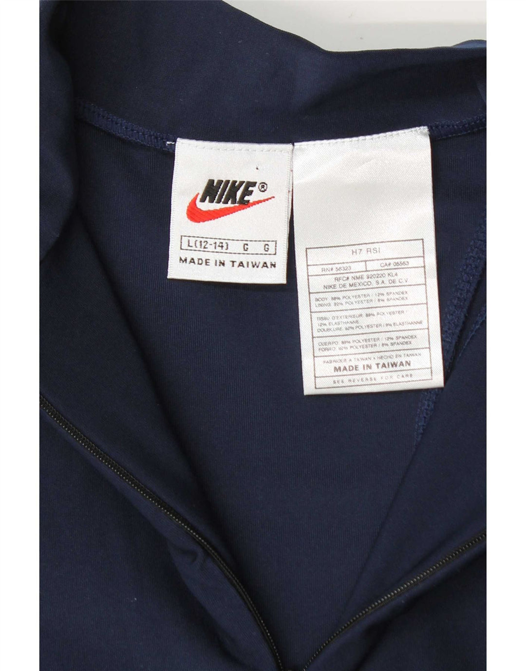 Top de treino Nike feminino com zíper e gola alta 12-13 anos grande azul marinho