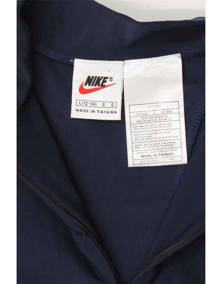 Top de treino Nike feminino com zíper e gola alta 12-13 anos grande azul marinho