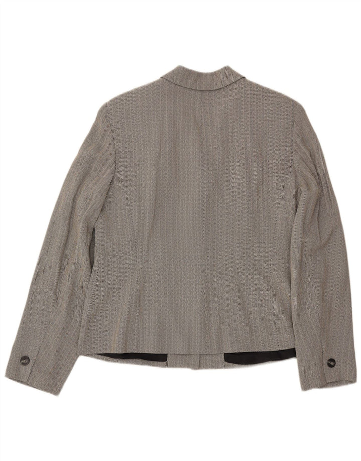 Talbots feminino com 2 botões e 2 peças conjunto Reino Unido 16 grande W34 L30 espinha de peixe cinza