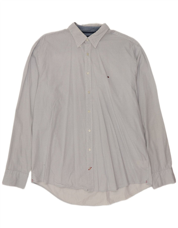 Camisa masculina TOMMY HILFIGER Regular Fit XL algodão geométrico branco