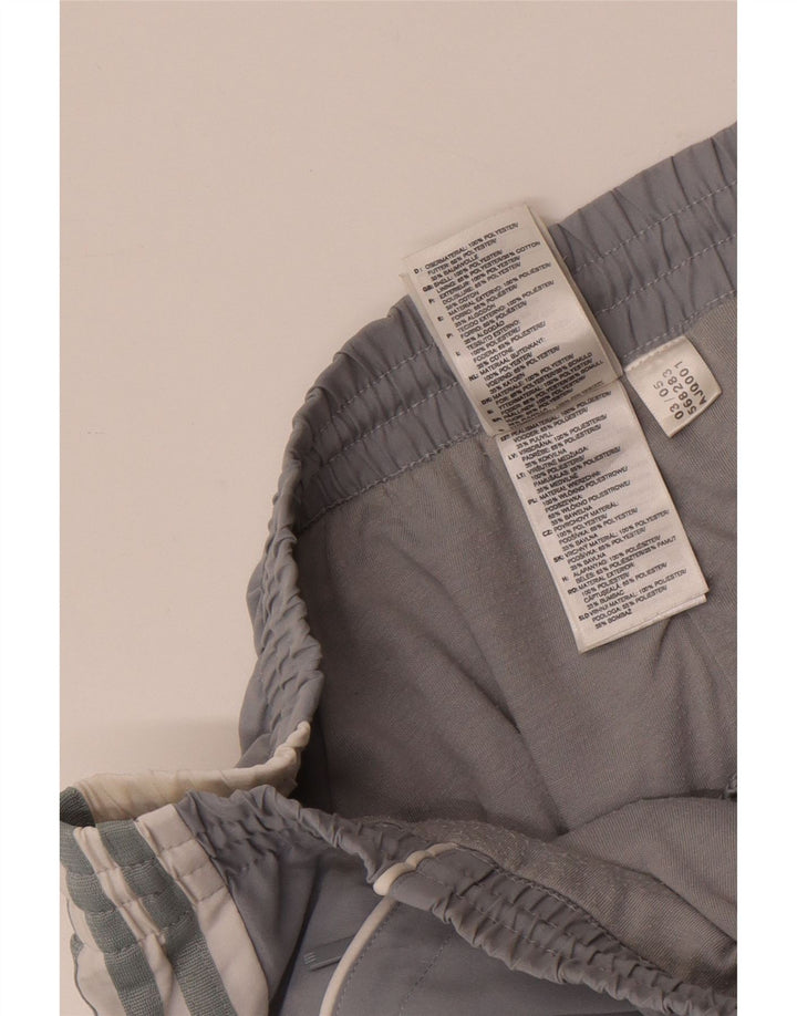 Calça de treino masculina Adidas grande cinza colorblock poliéster