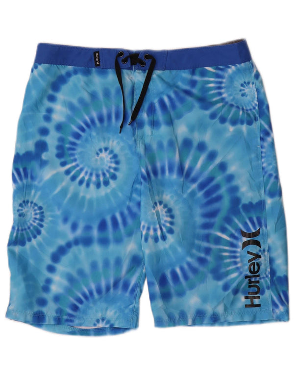 Shorts de natação Hurley Boys 15-16 anos azul tie-dye poliéster