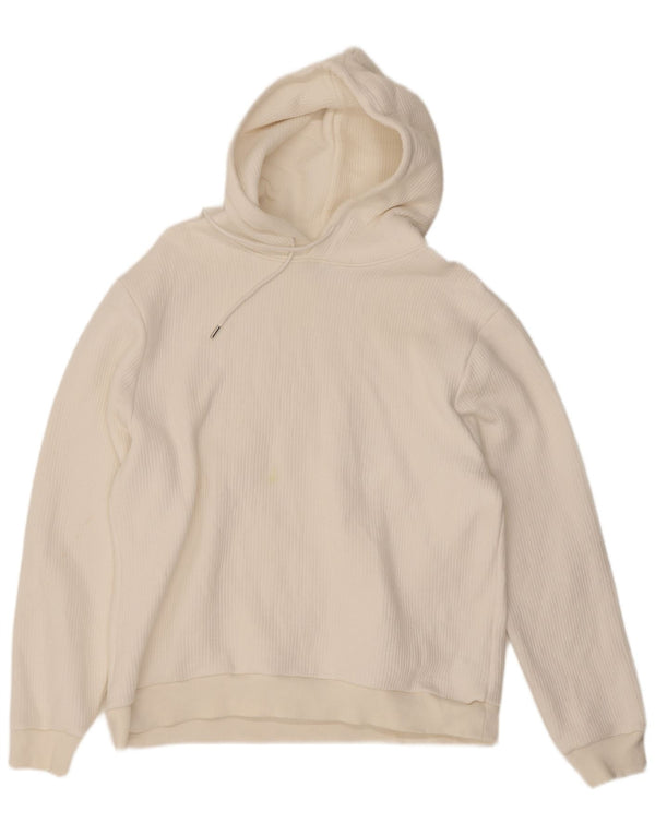 Jumper com capuz feminino Reiss UK 20 2XL algodão branco