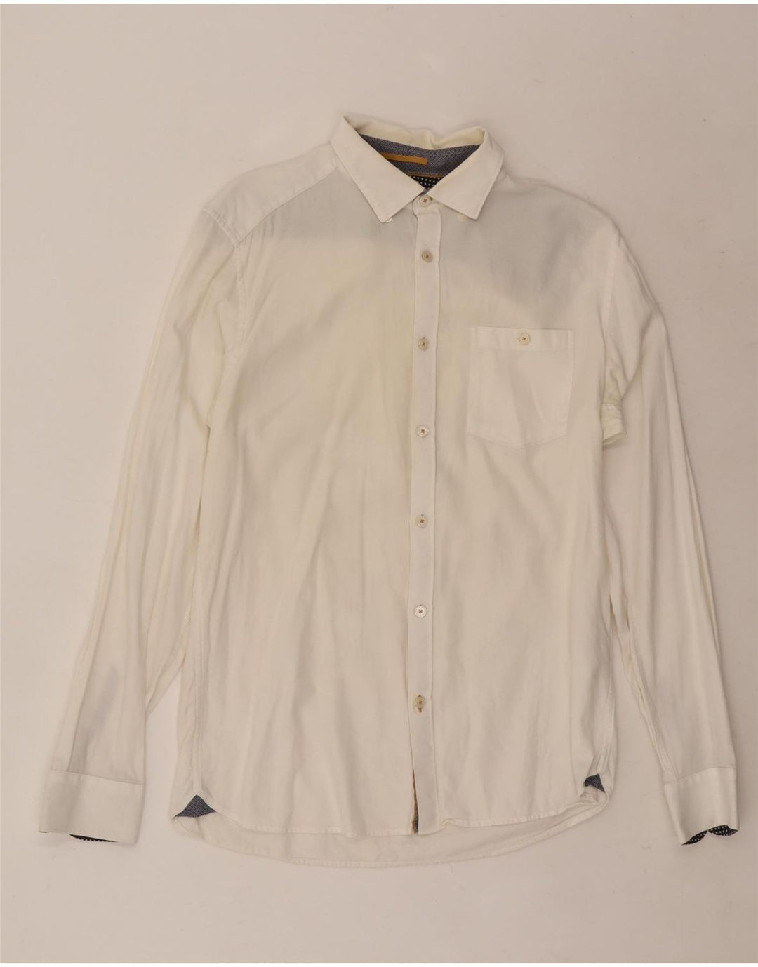 Camisa masculina Ted Baker tamanho 3 médio algodão branco