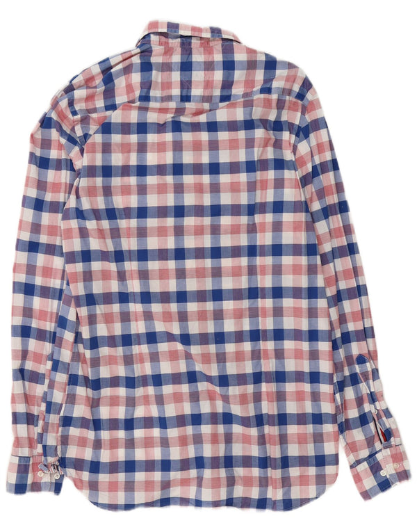 Tommy Hilfiger Camisa masculina Slim Fit grande algodão xadrez multicolorido