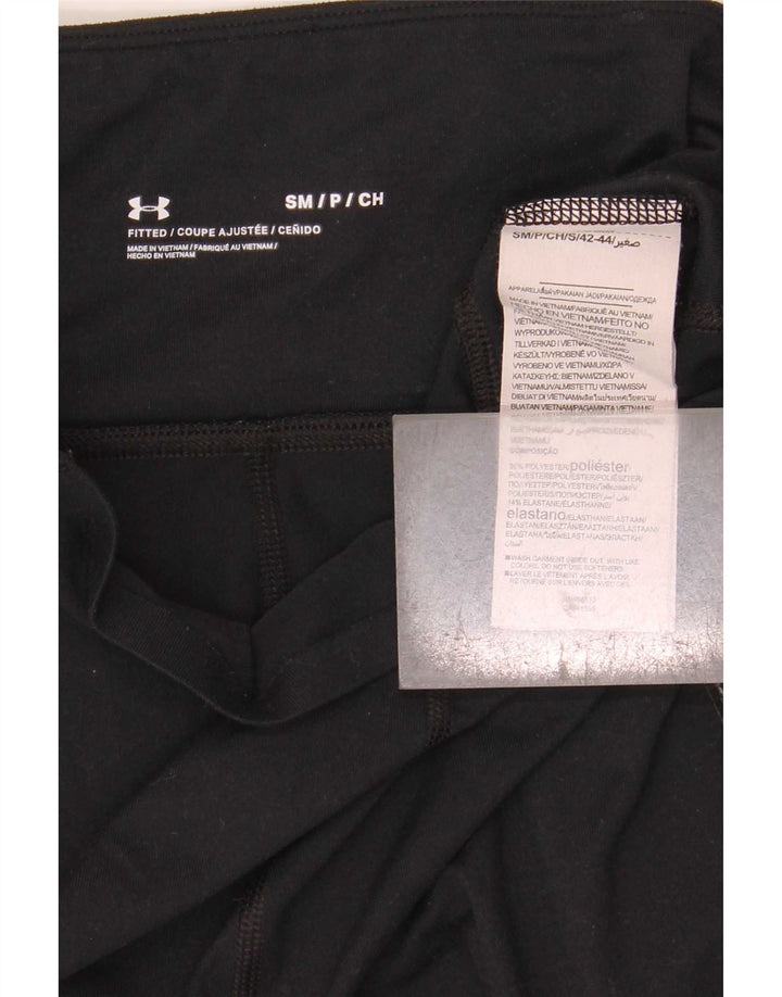 Under Armour Womens Leggings UK 10 Pequeno Poliéster Colorblock Preto