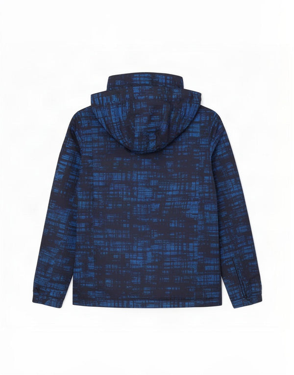 Jaqueta de esqui com capuz masculino Mountain Warehouse com padrão abstrato Reino Unido 36 azul pequeno