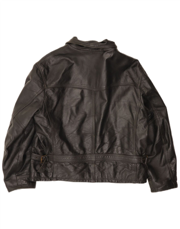 Jaqueta de couro masculina vintage UK 42 XL couro preto
