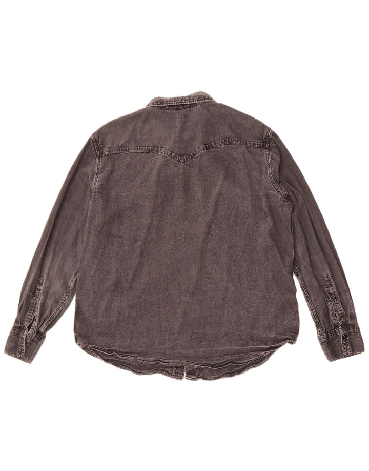 Camisa jeans masculina padrão Levi's XL cinza algodão