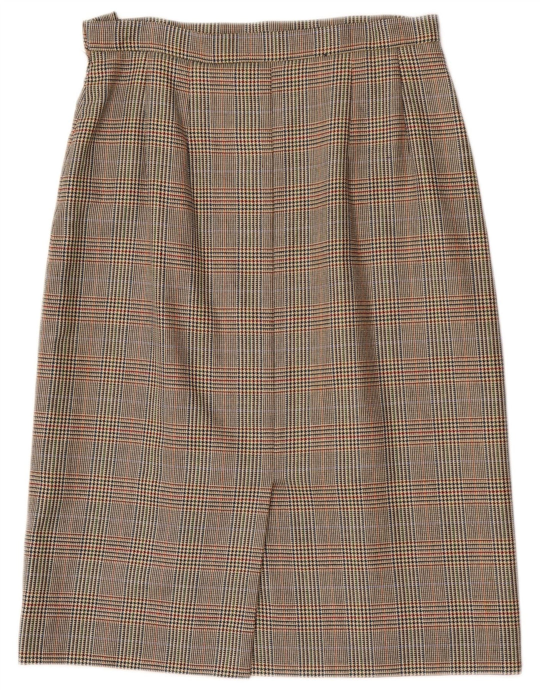 Aquascutum saia reta feminina W32 grande marrom houndstooth