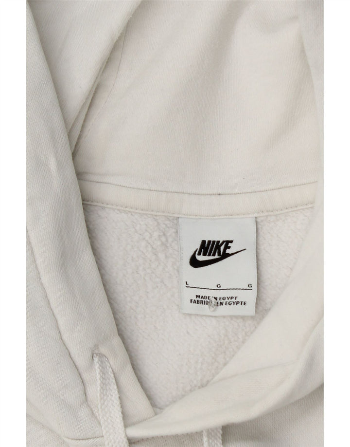 NIKE Mens Graphic Hoodie Jumper Grande Algodão Branco