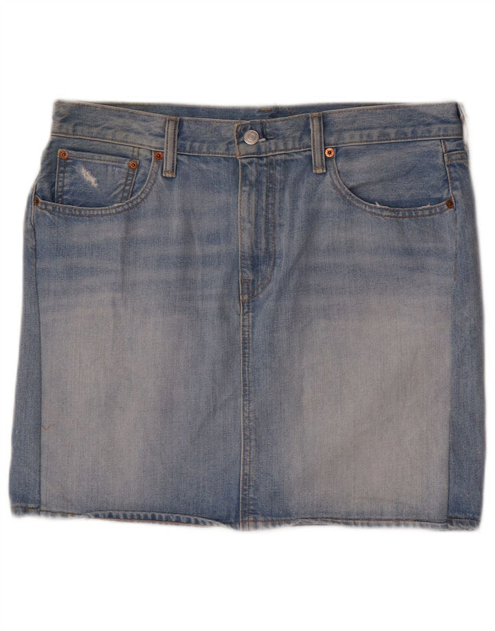 Mini saia jeans feminina Levi's W31 azul médio