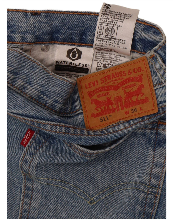 Shorts jeans masculino 511 Levi's W36 grande azul algodão