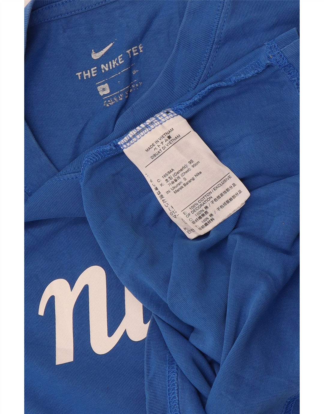 Camiseta Nike masculina gráfica Top pequeno algodão azul