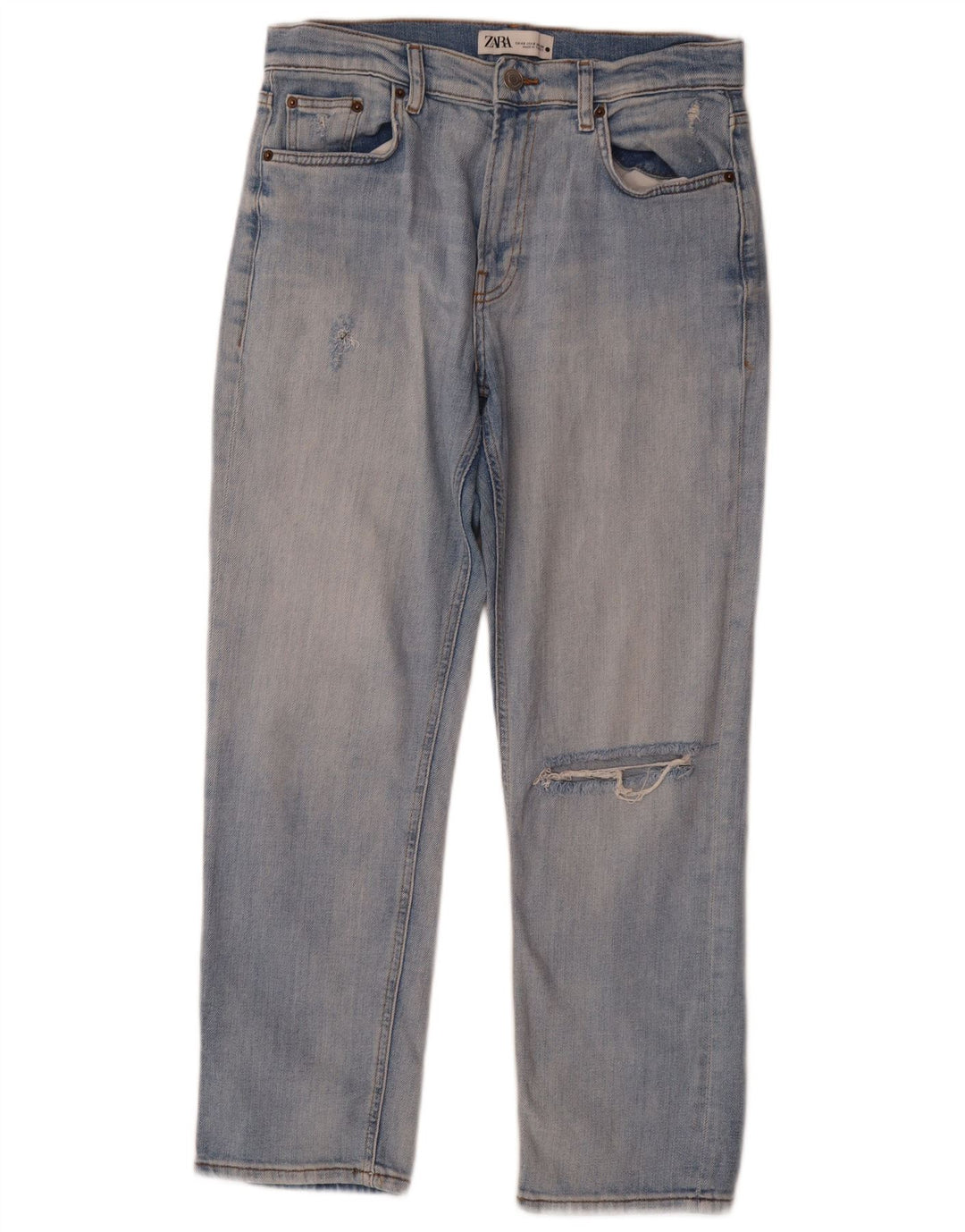 Calça jeans reta feminina Zara EU 40 médio W30 L27 algodão azul