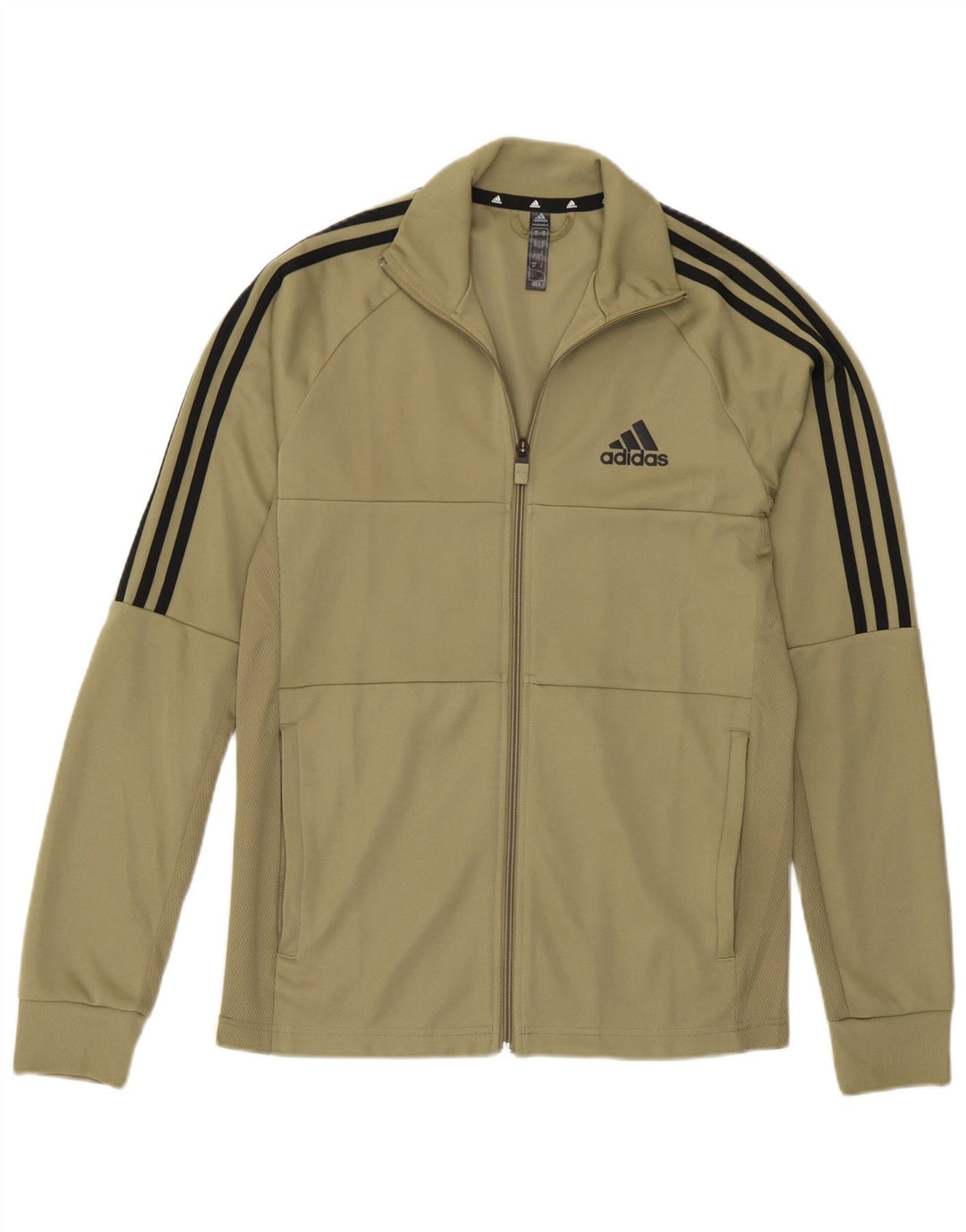 Adidas Mens Aeroready Tracksuit Top Jaqueta Pequena Cáqui Poliéster