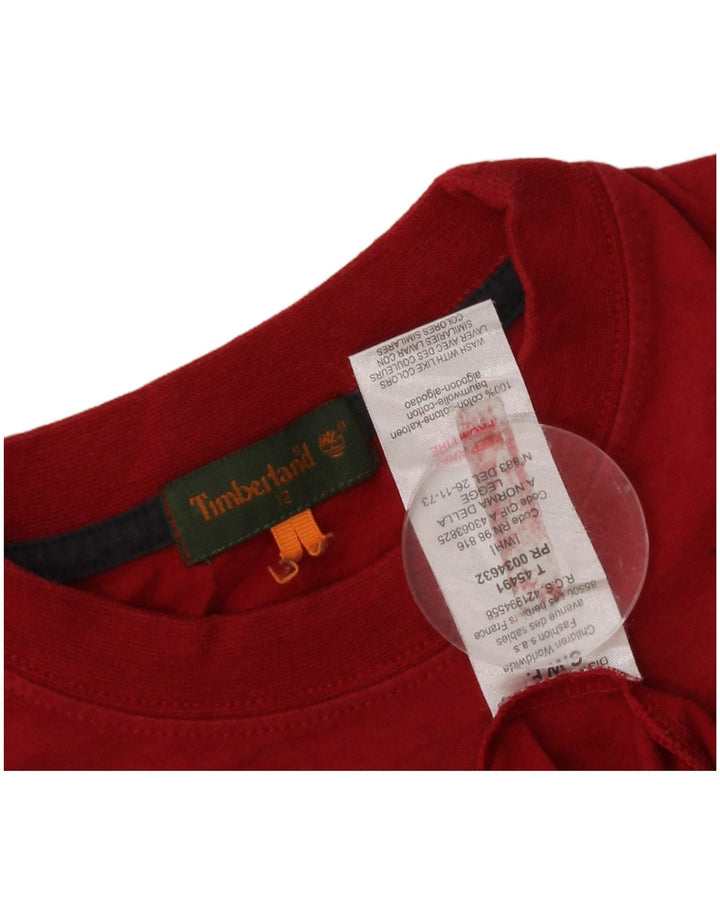 Timberland Boys Graphic Top manga comprida 11-12 anos algodão vermelho