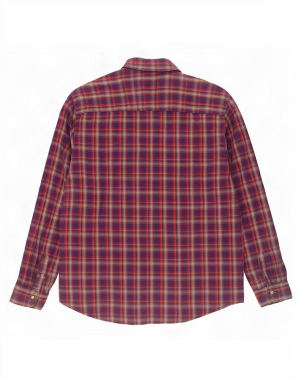 Camisa masculina de flanela Lee 2XL algodão xadrez roxo
