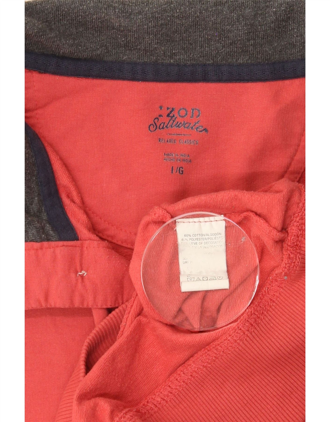 IZOD Mens Salt Water Button Neck Sweatshirt Jumper Large Red Cotton Vintage Izod and Second-Hand Izod from Messina Hembry 